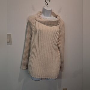 Honest Cotton One Size Cream Colored Chunky Knit Sweater